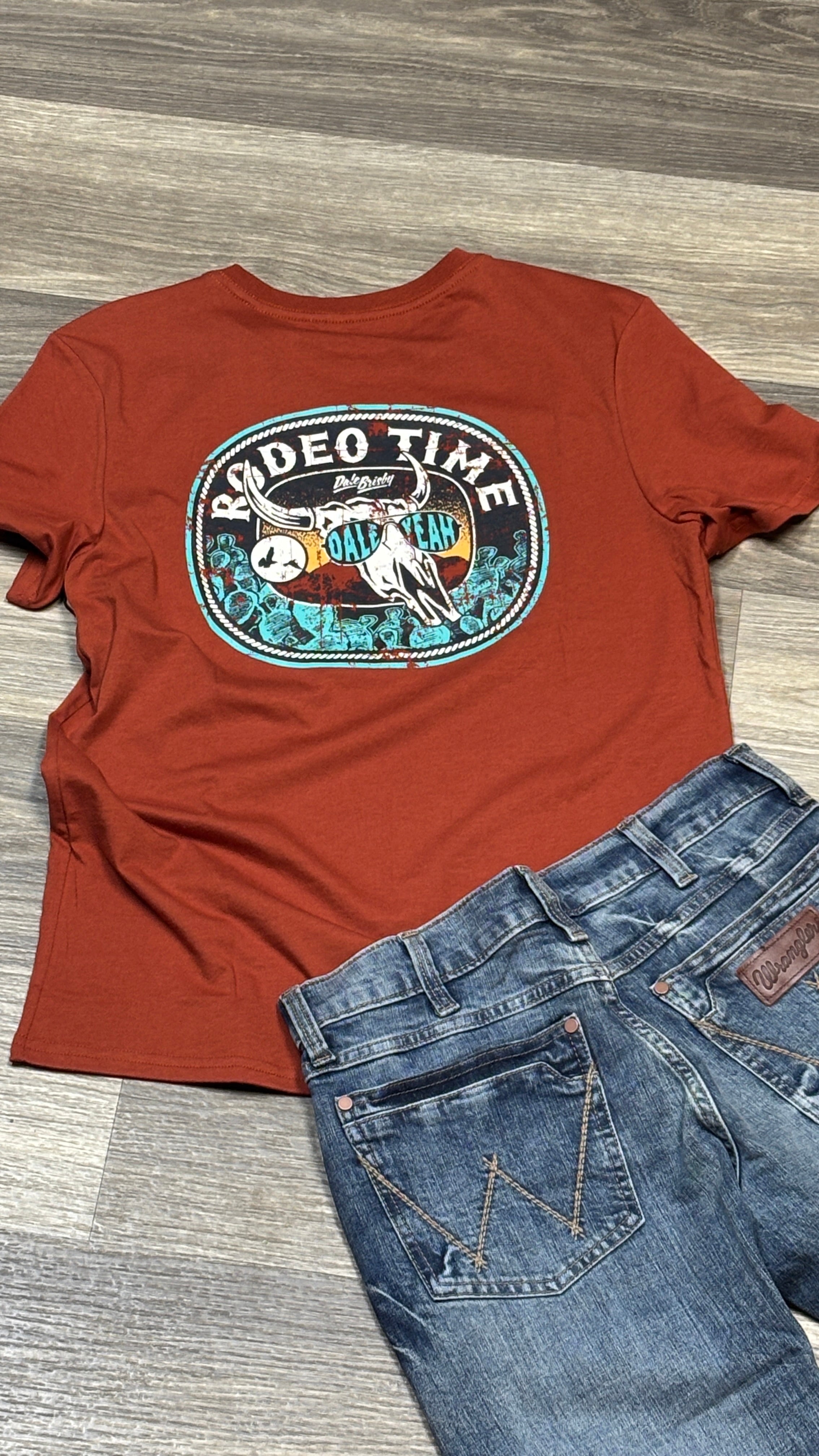 Dale Brisby Rodeo Time Tee ~ Rust - Henderson's Western Store