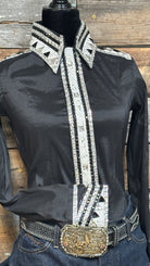 RHC Taffeta Bling Concealed Zipper Show Shirt - Black - Henderson's Western Store