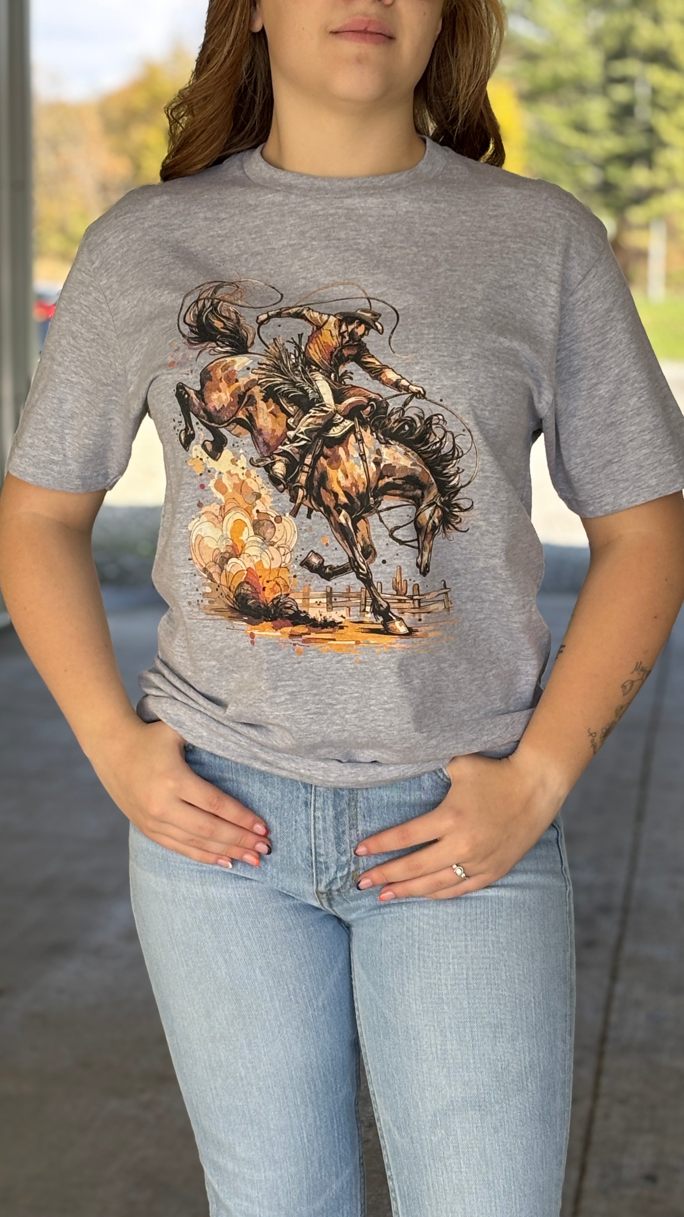 Western Bucking Bronc Tee - Henderson's Western Store