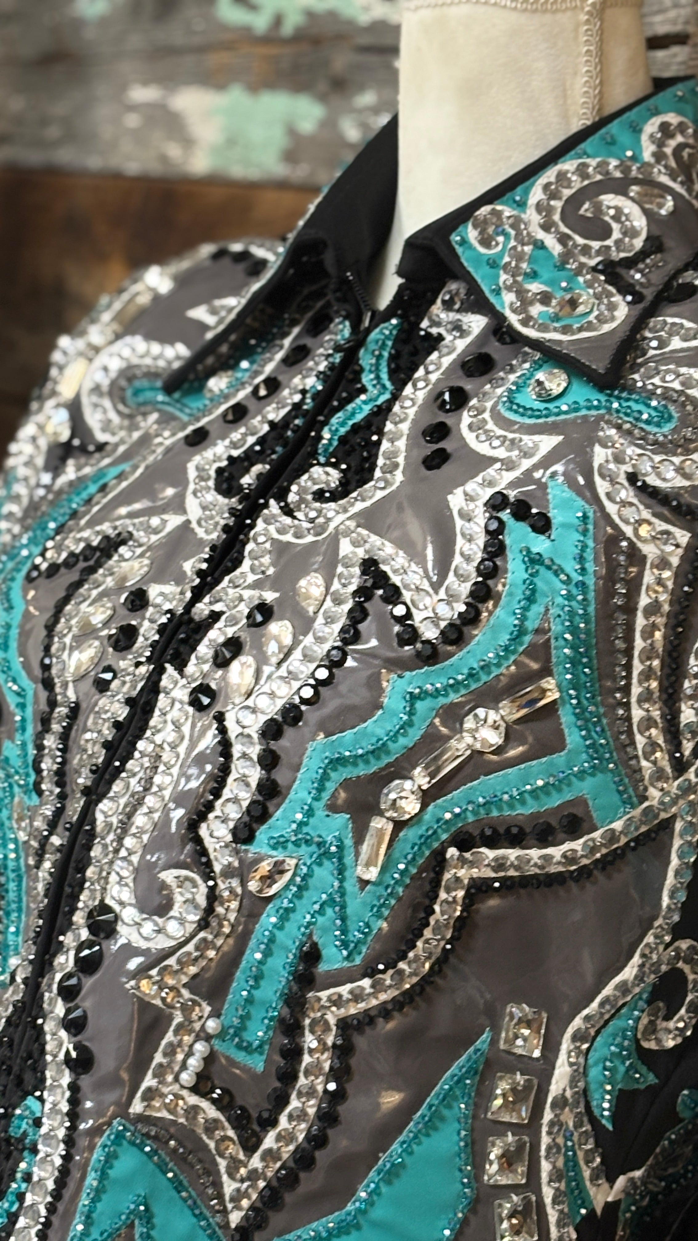All Day  Show Jacket ~ Teal & Gray - Henderson's Western Store
