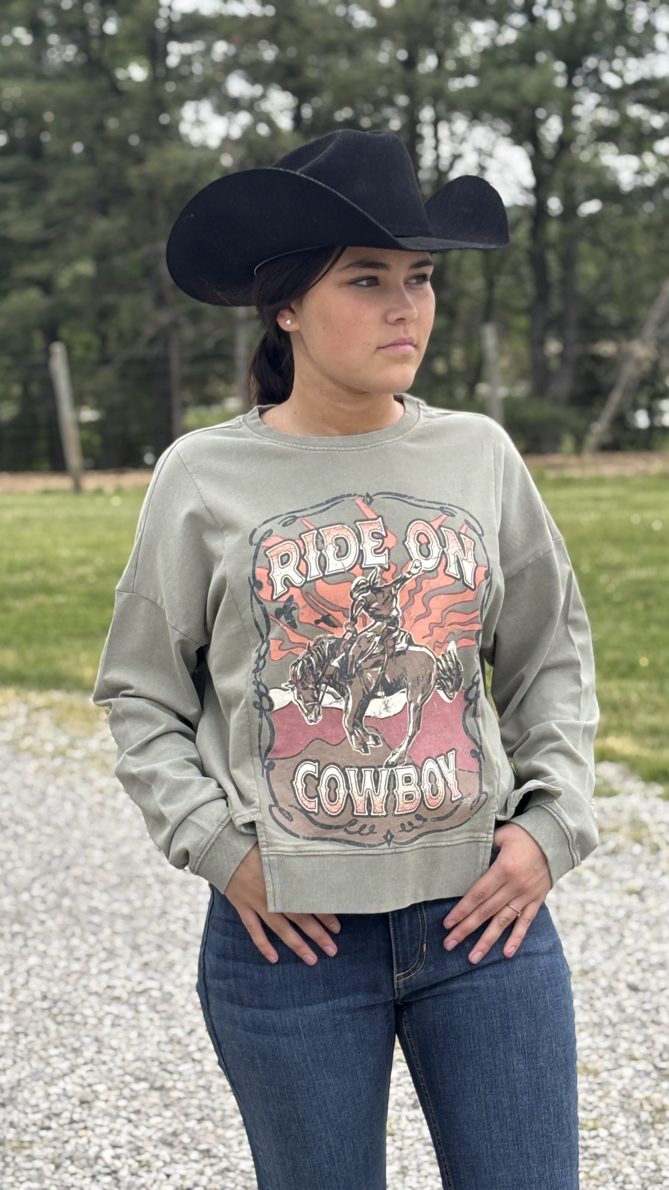 Ride On Cowboy Pullover by Rock & Roll - Henderson's Western Store