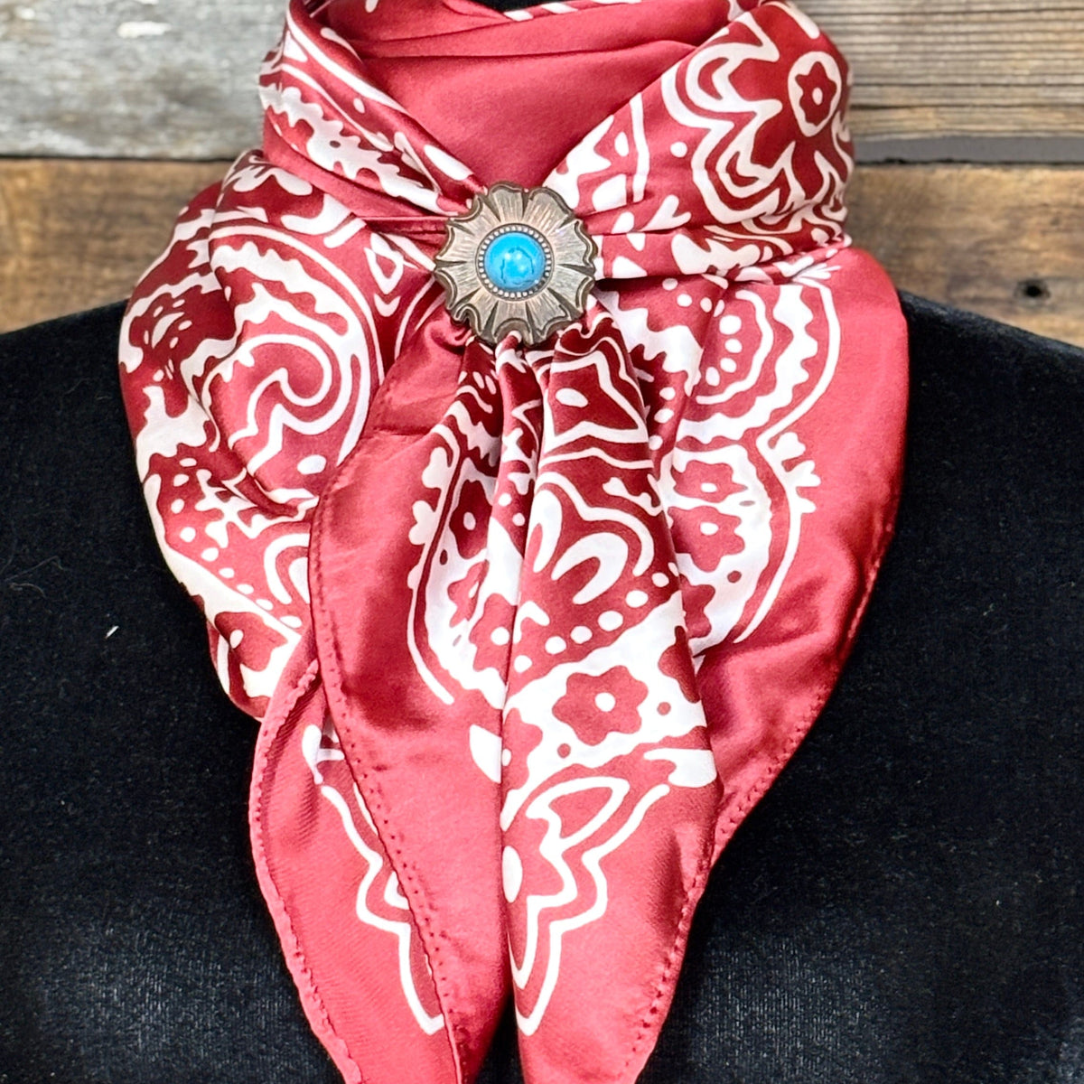 Bandana Print Wild Rag ~ Dark Red | Henderson's Western Store