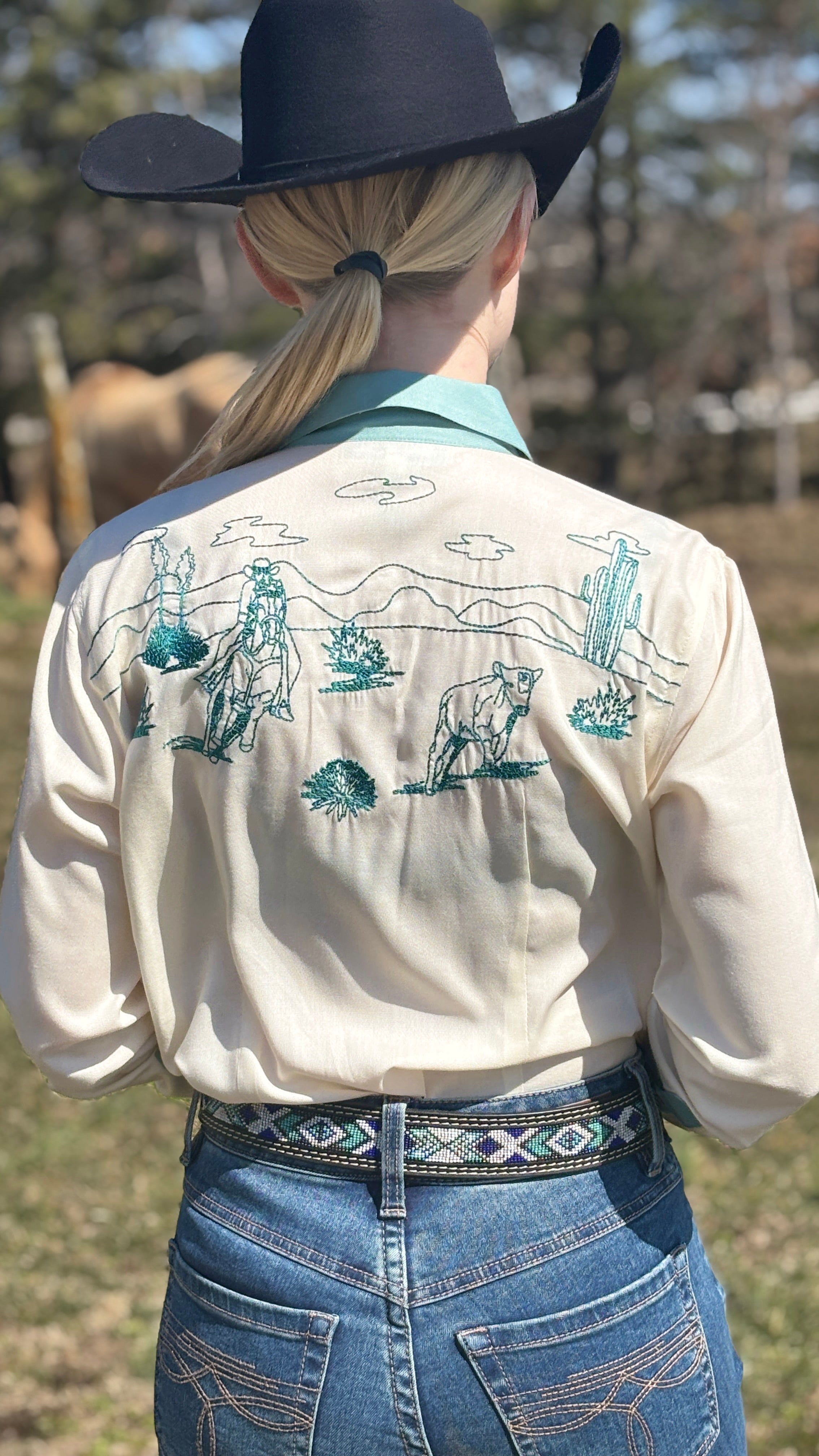 Cowgirl Retro Embroidered Shirt by Panhandle - Henderson's Western Store