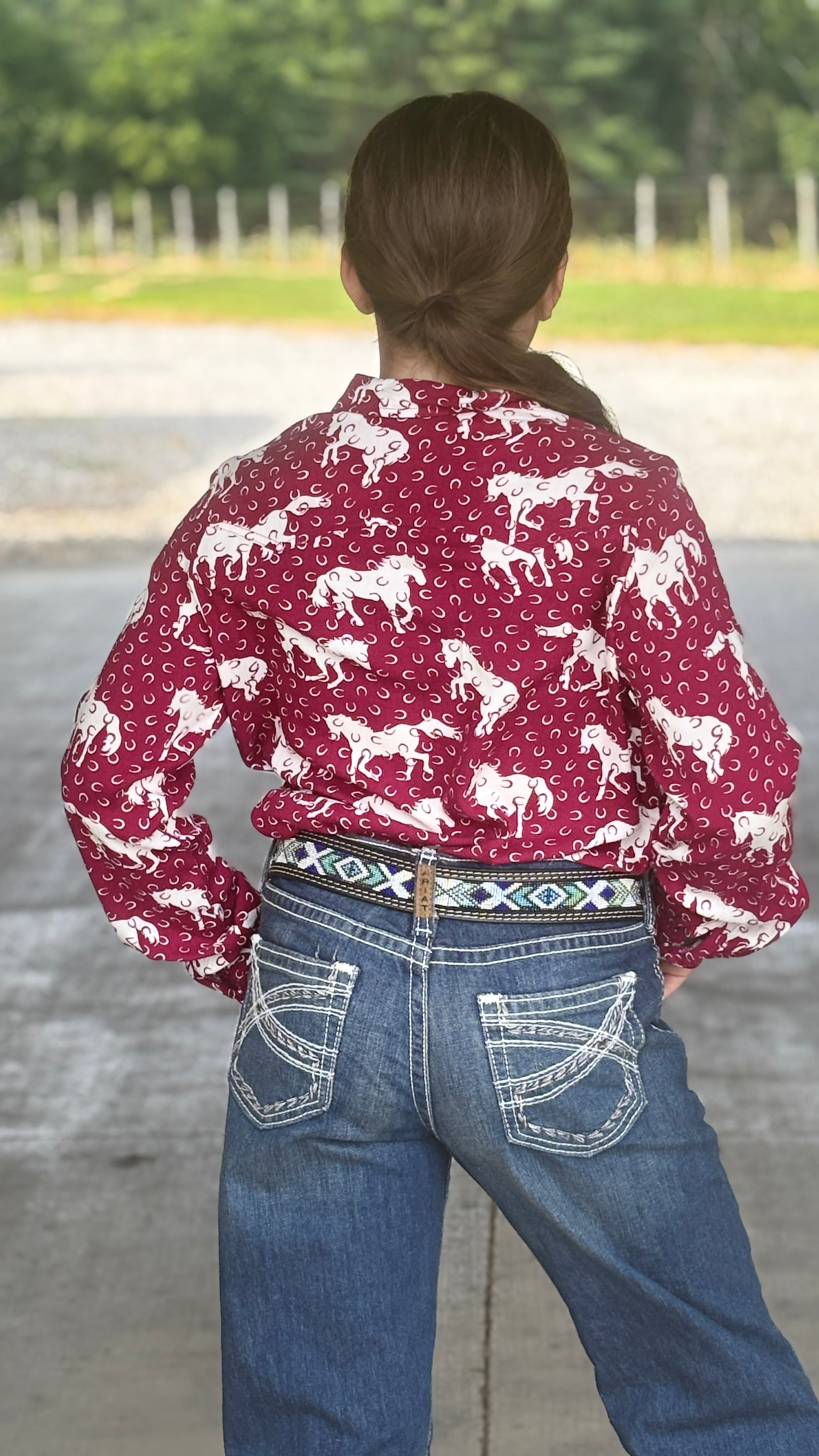 Girl's Retro Rodeo Printed Rayon by Roper - Henderson's Western Store