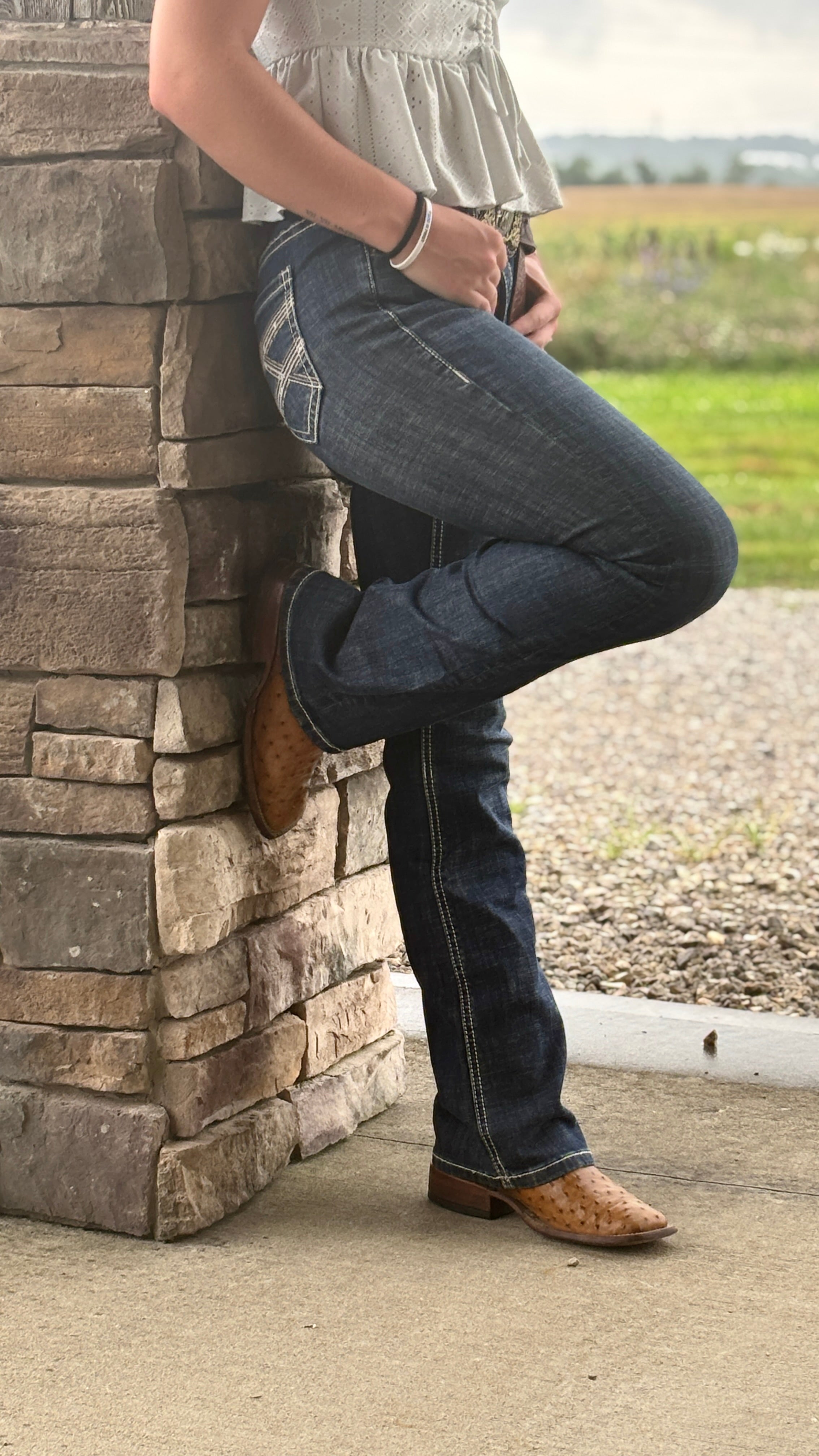 Crossed Embroidered Jean by Rock & Roll - Henderson's Western Store