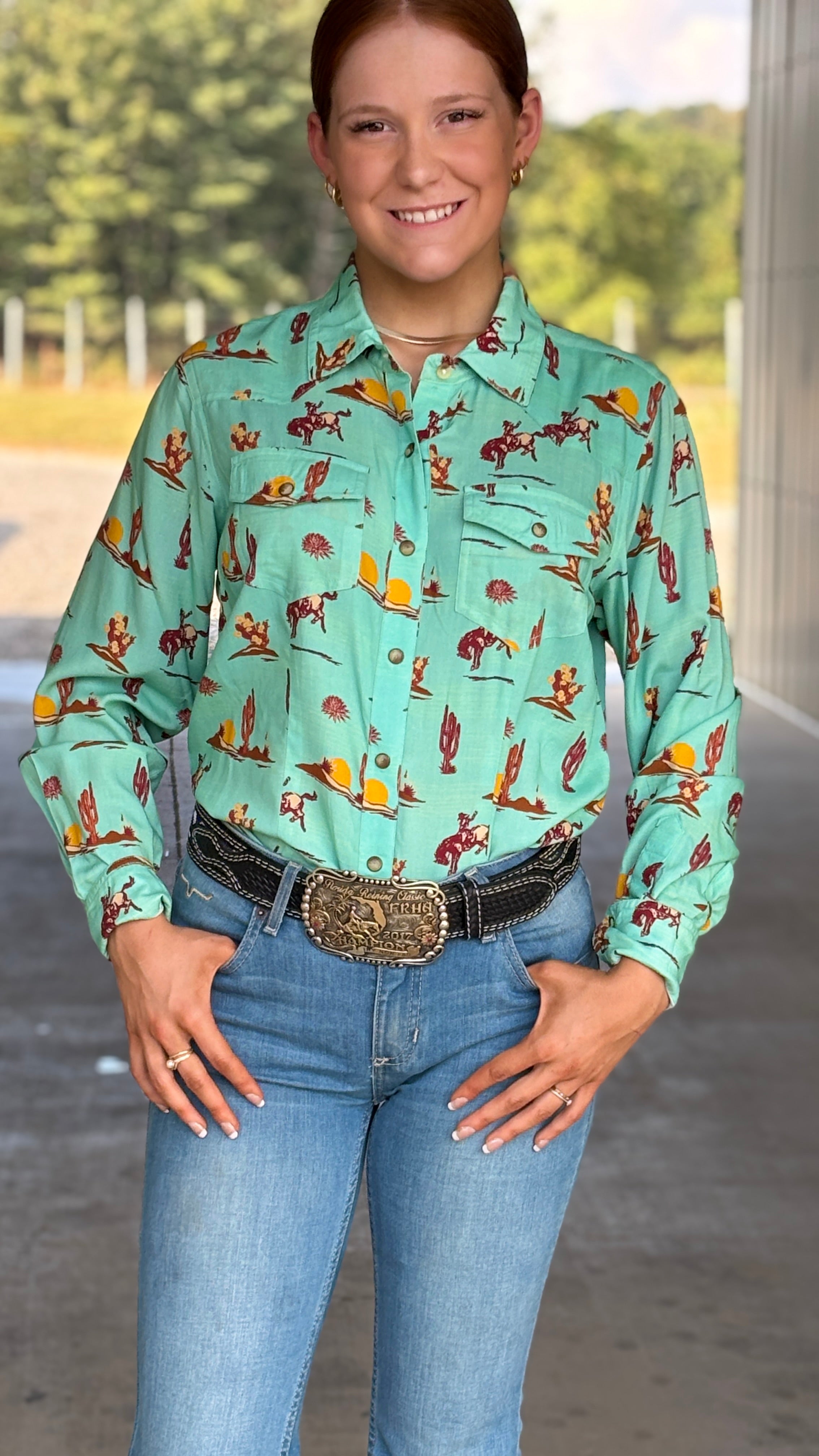 Cowgirl Retro Shirt by Panhandle - Henderson's Western Store
