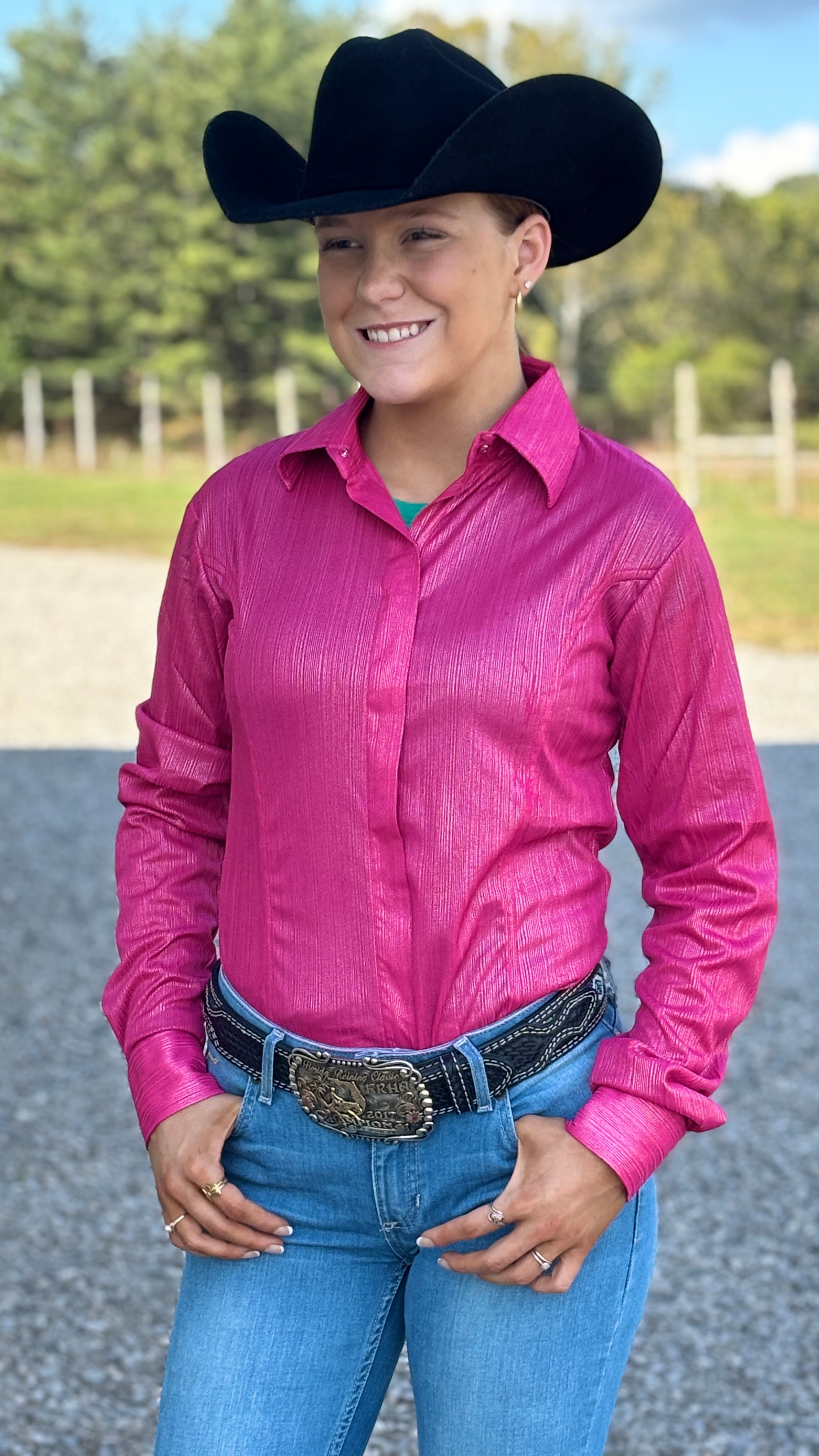RHC Pink Concealed Zipper Show Shirt - Henderson's Western Store