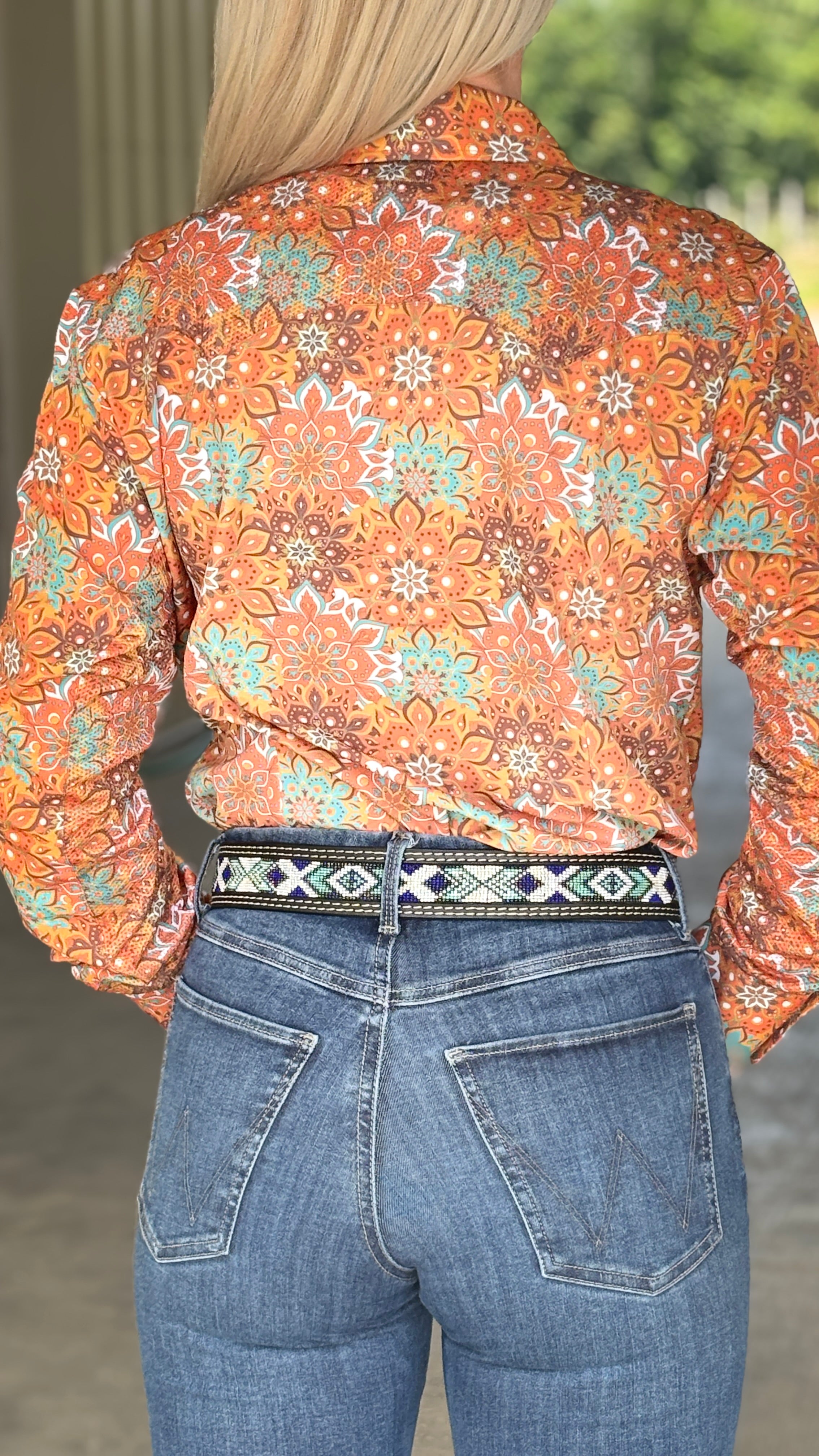 RHC Easy Care W/Mesh Yoke Show Shirt ~ Orange - Henderson's Western Store