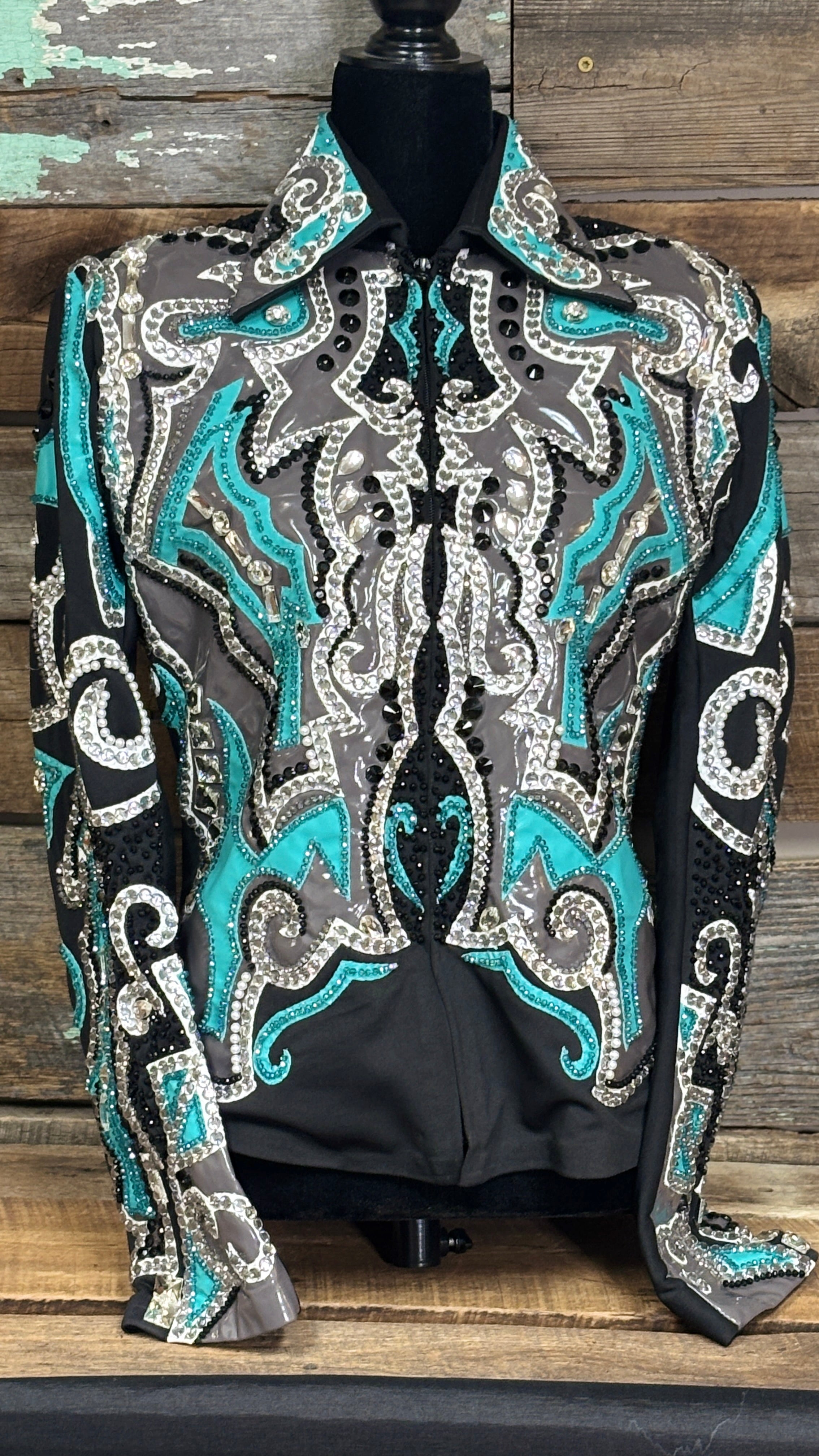 All Day  Show Jacket ~ Teal & Gray - Henderson's Western Store