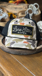 Lone Star Ropes Script Trucker Cap ~ Old School Camo - Henderson's Western Store