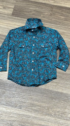 Boy's Paisley Print by Rock & Roll ~ Turquoise - Henderson's Western Store