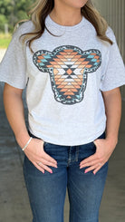 Aztec Cow Tee - Henderson's Western Store