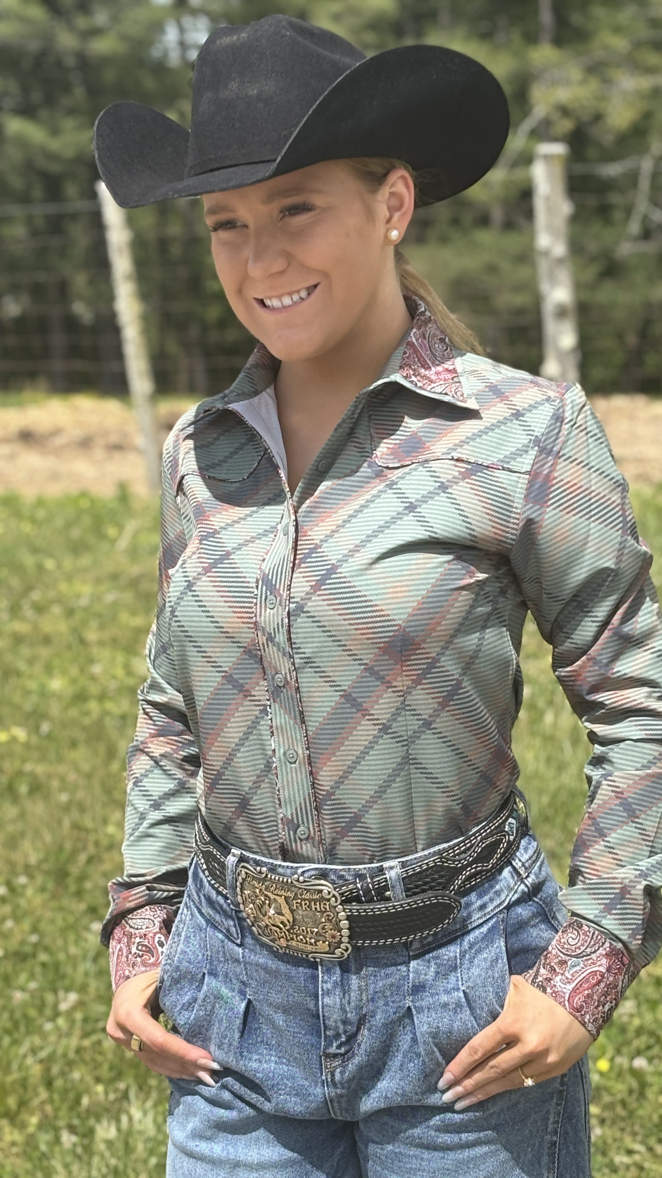 RHC Green Plaid Easy Care Button Up - Henderson's Western Store