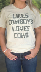 Likes Cowboys Loves Cows Tee - Henderson's Western Store