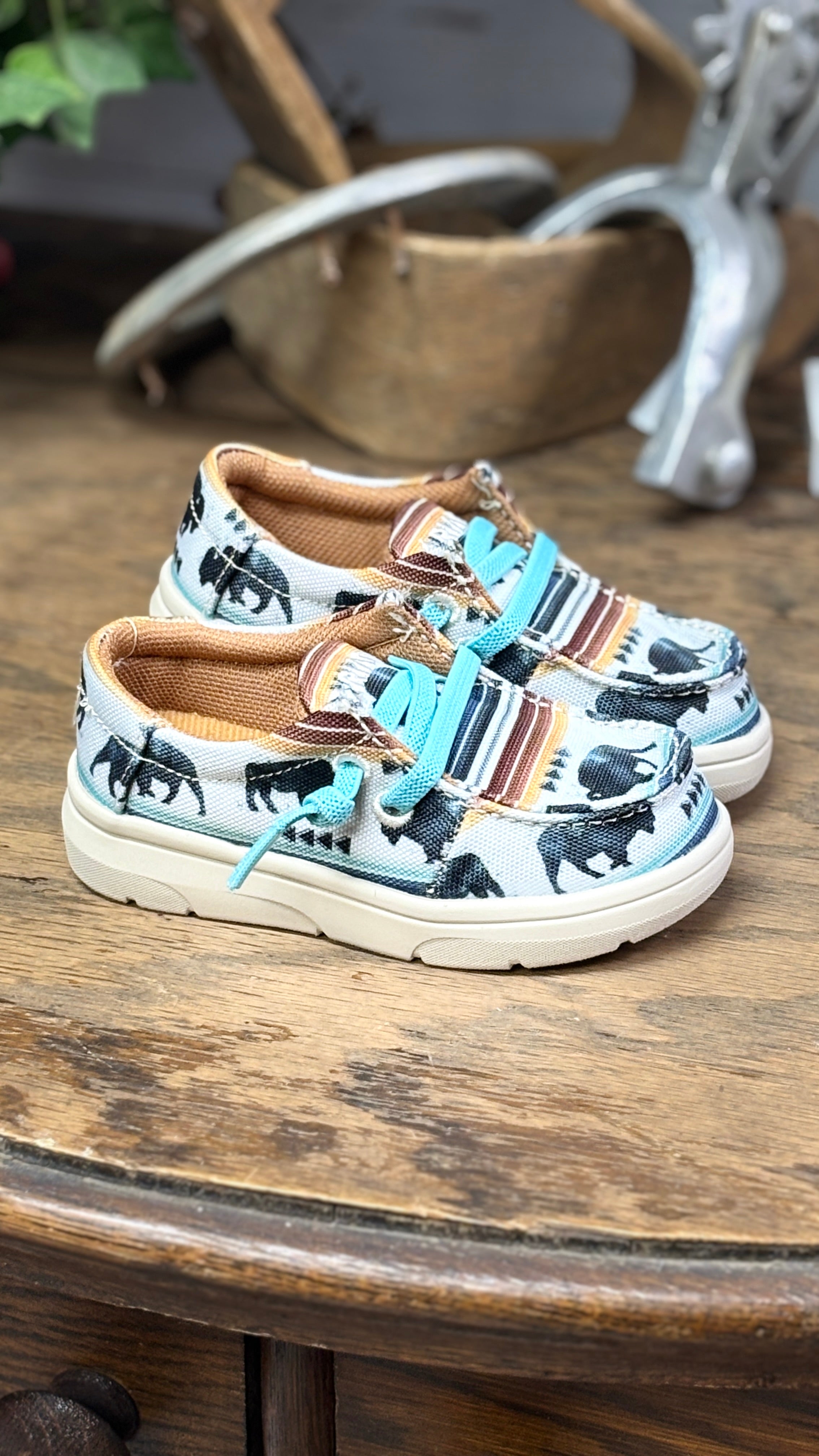 Ariat Lil' Stompers Casual Boots ~ Buffalo Print - Henderson's Western Store