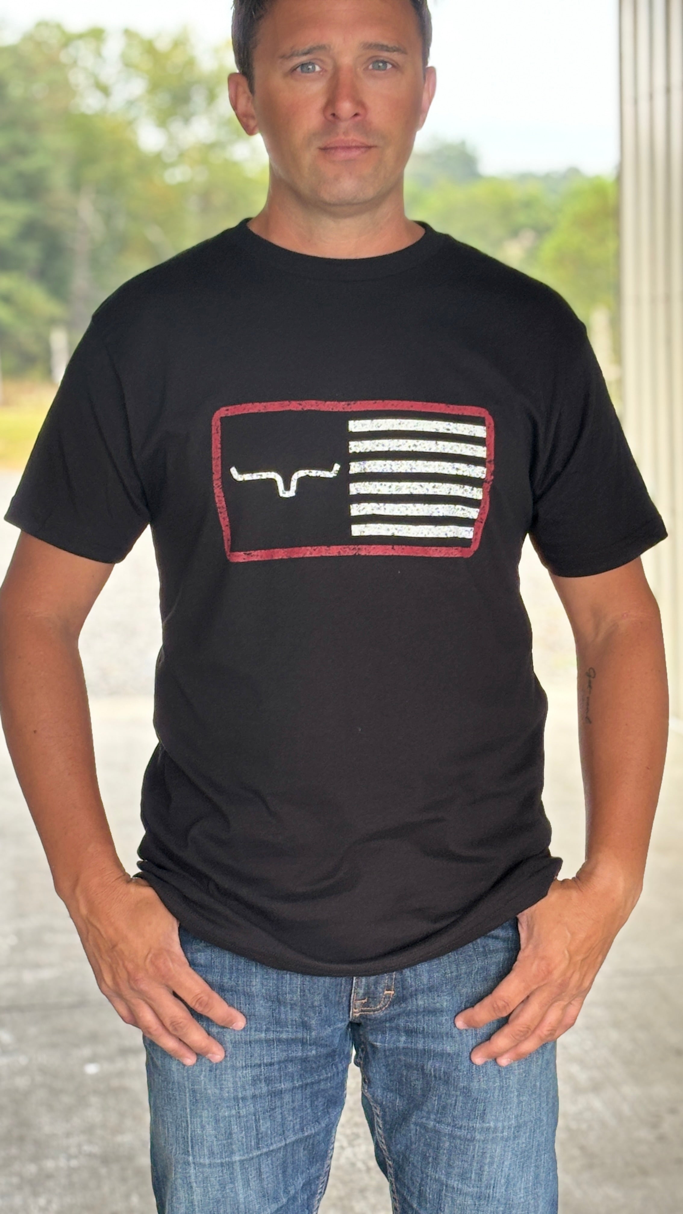 Kimes American Trucker Tee ~ Black - Henderson's Western Store