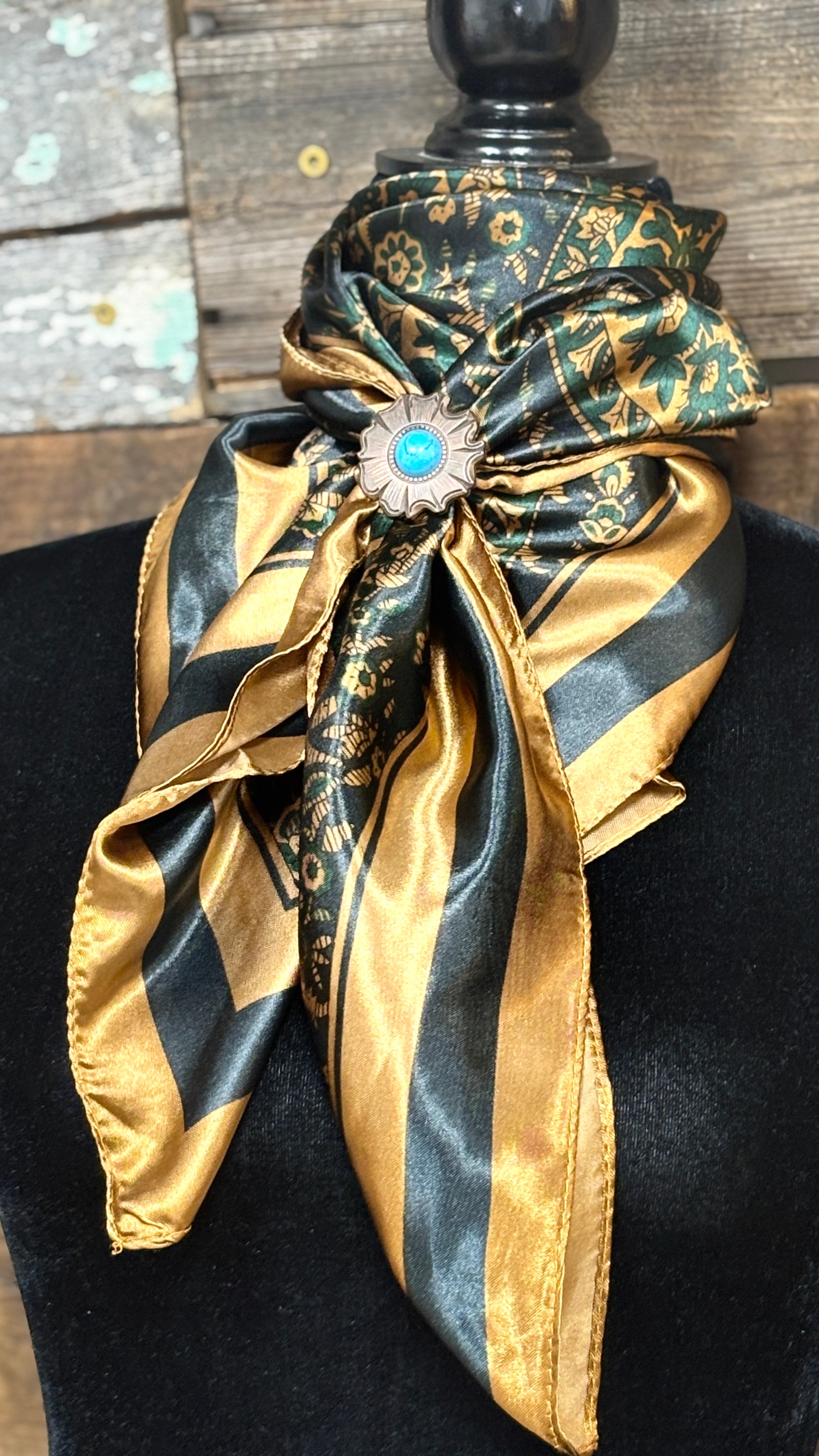 Rodeo Drive Wild Rags/Scarf ~ Black & Bronze Paisley - Henderson's Western Store