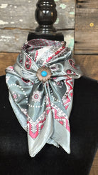 Rodeo Drive Wild Rags/Scarf ~ Grey & Pink Paisley - Henderson's Western Store