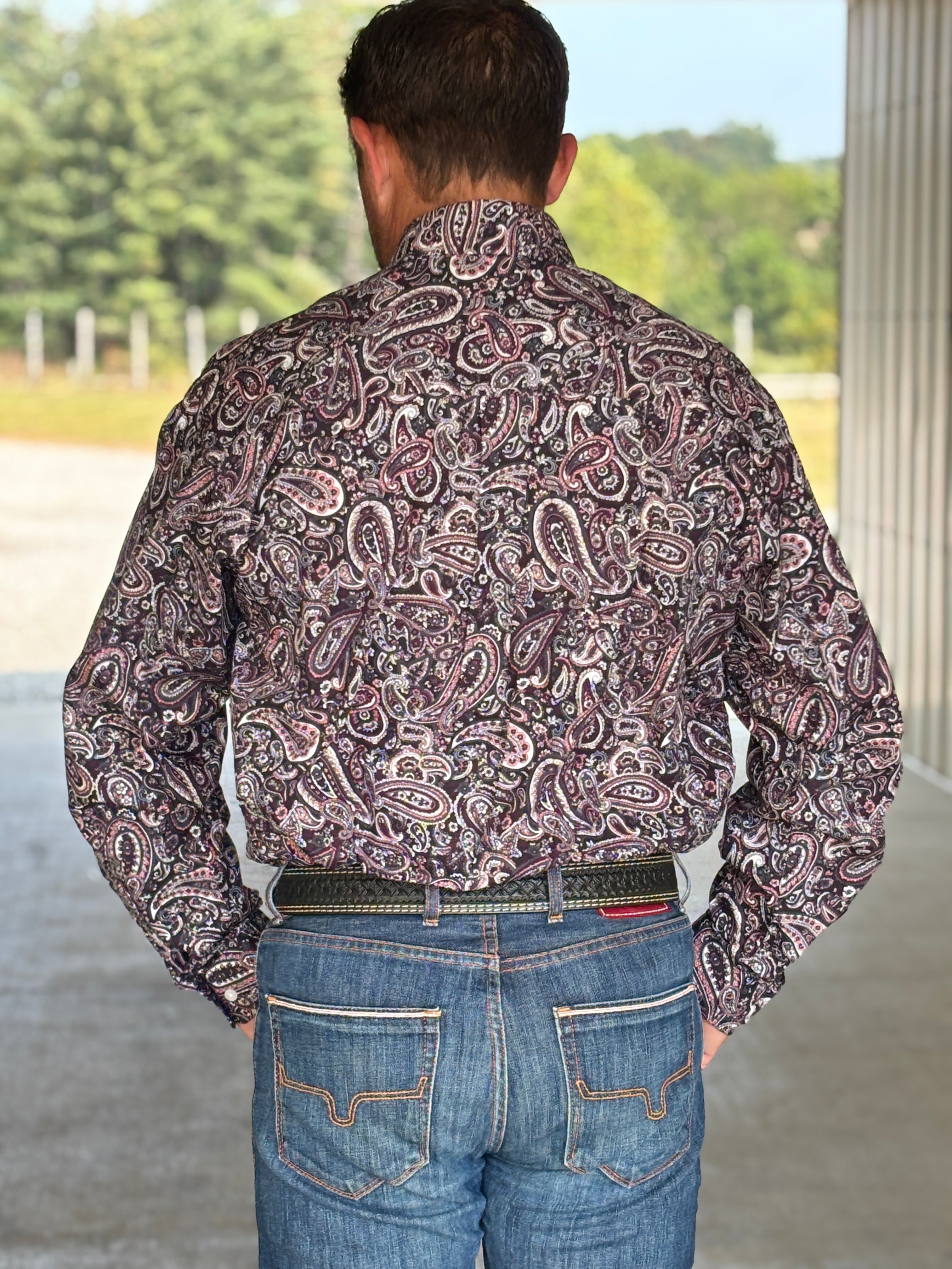 Cinch Plain Weave  ~ Gray Paisley - Henderson's Western Store