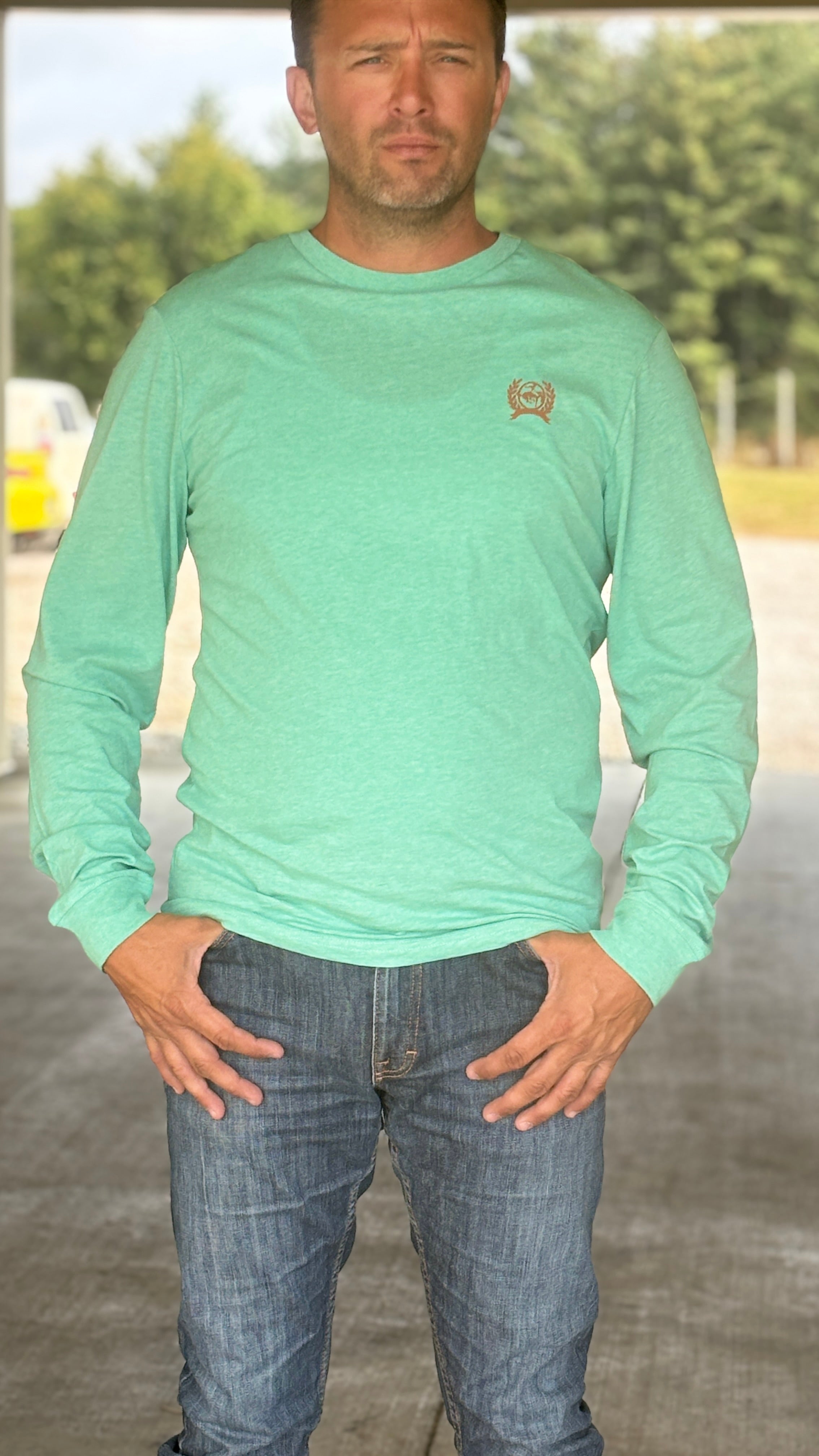 Authentic Cinch Long Sleeve Tee ~ Turquoise - Henderson's Western Store