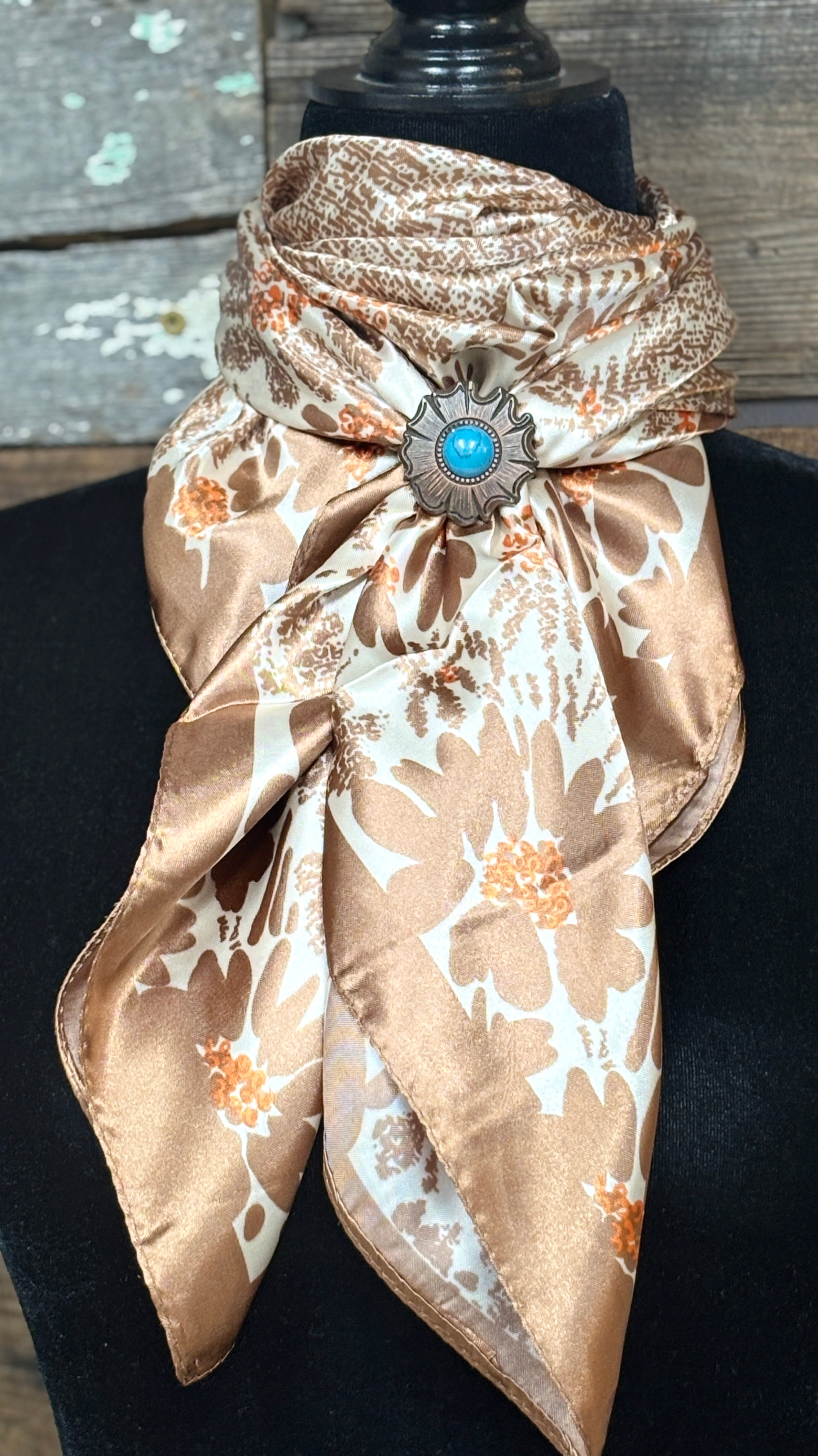 Rodeo Drive Wild Rags/Scarf ~ Cream Floral - Henderson's Western Store