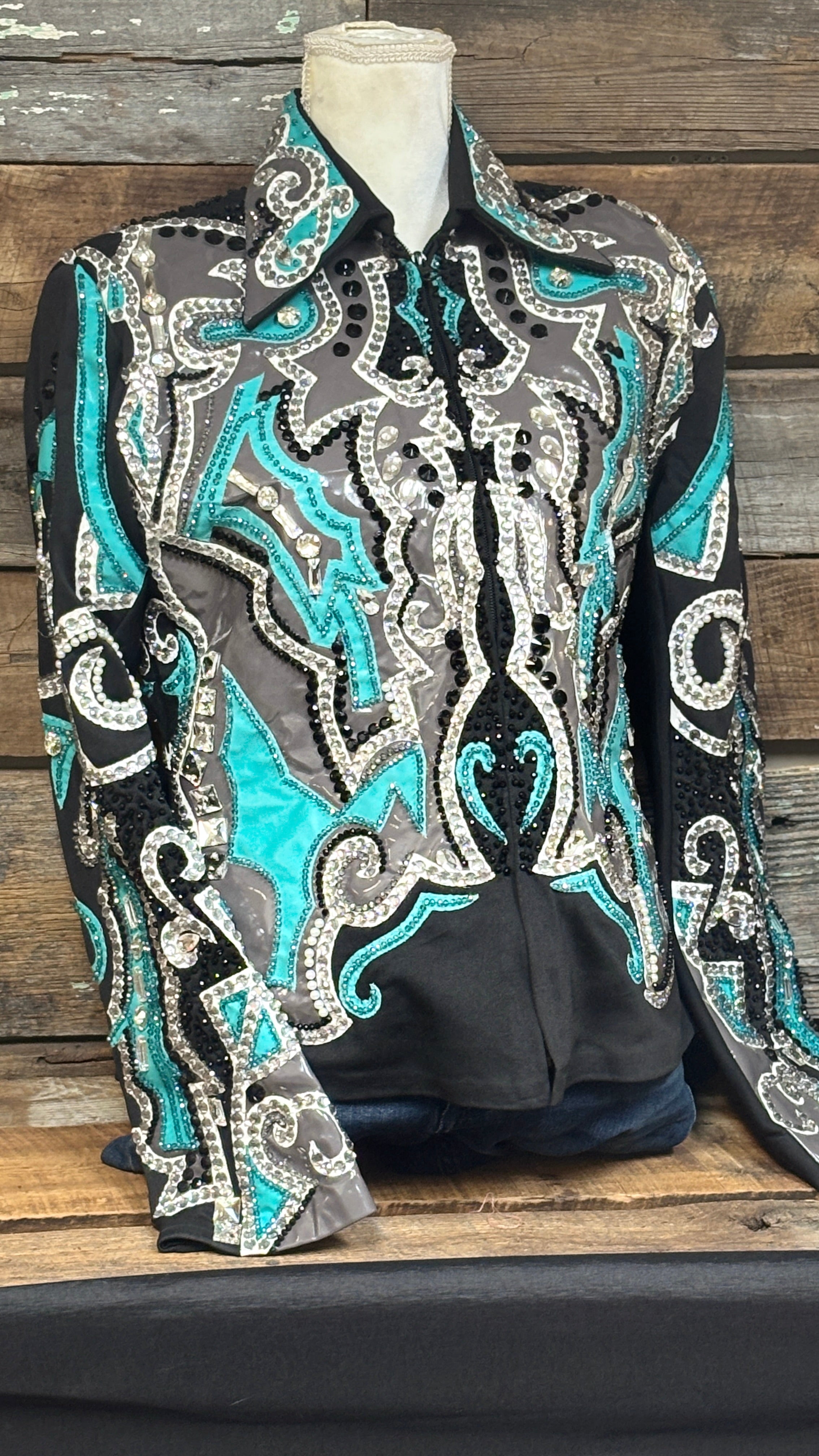 All Day  Show Jacket ~ Teal & Gray - Henderson's Western Store