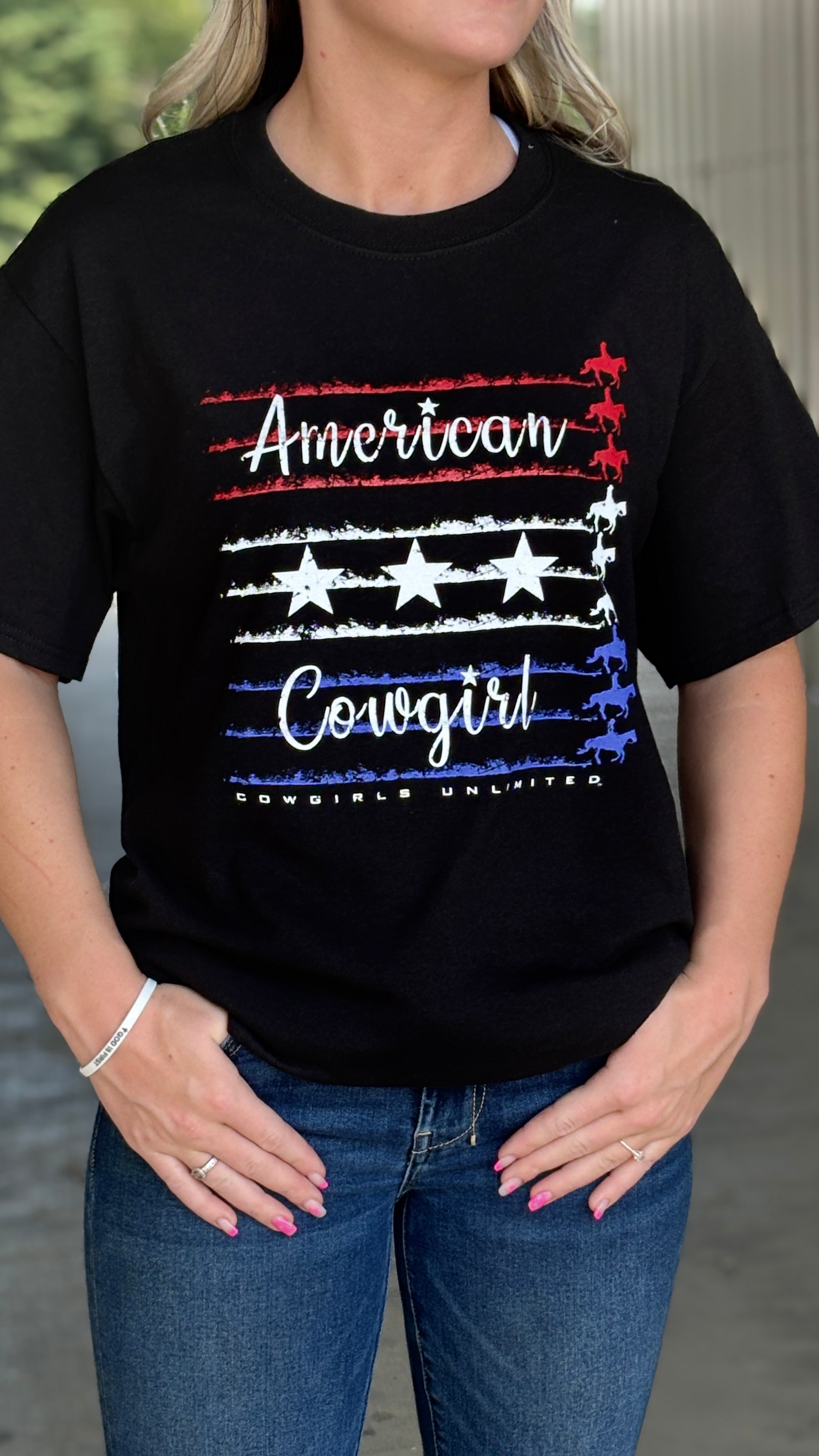 American Cowgirl Dust Flag Tee - Henderson's Western Store