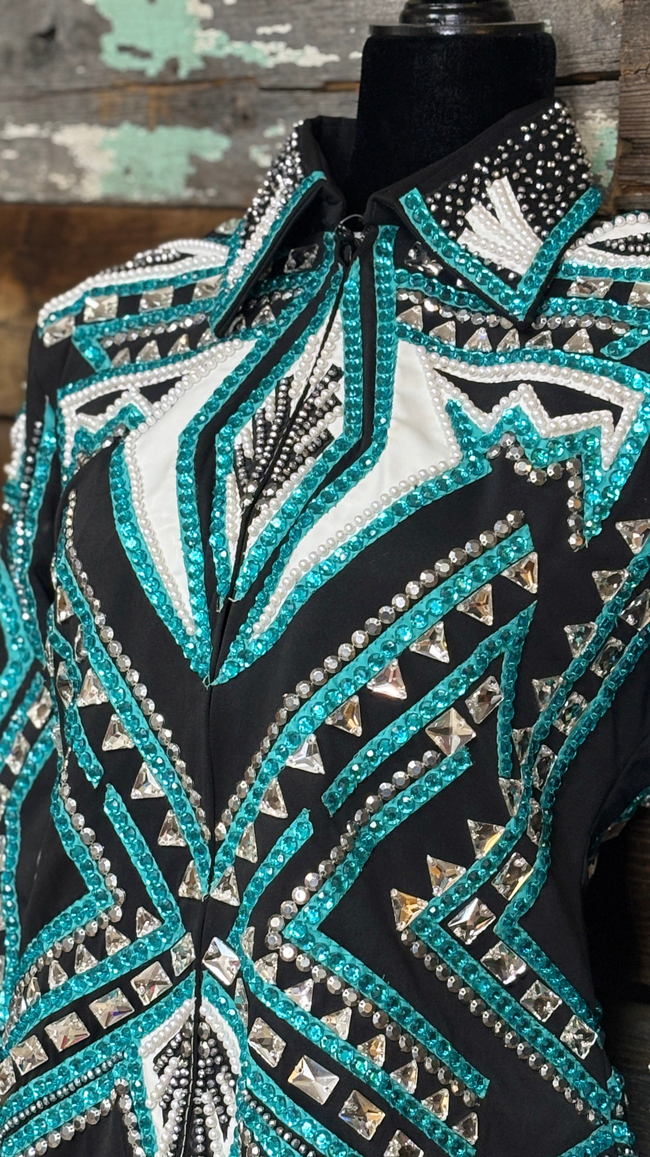 All Day Show Jacket ~ Teal & White