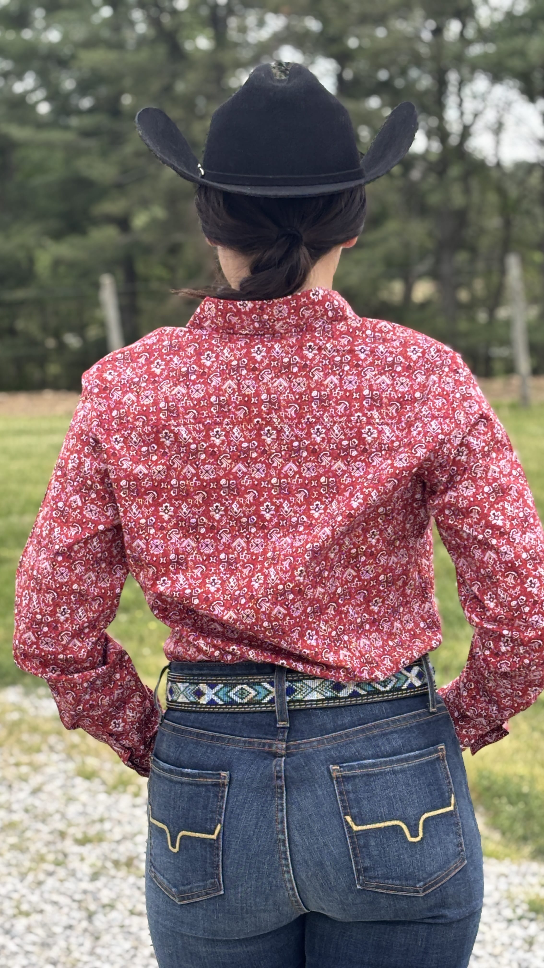 Red Bandana Style Rough Stock Shirt - Henderson's Western Store