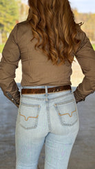 Ladies Striped Cinch ~ Brown - Henderson's Western Store