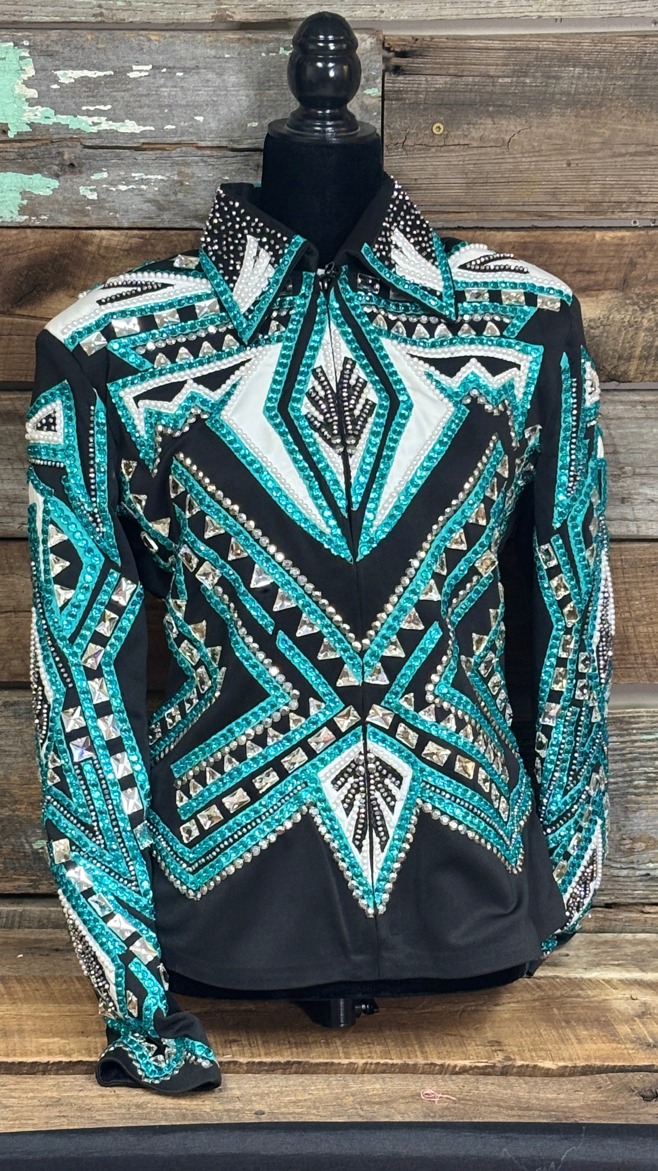 All Day Show Jacket ~ Teal & White