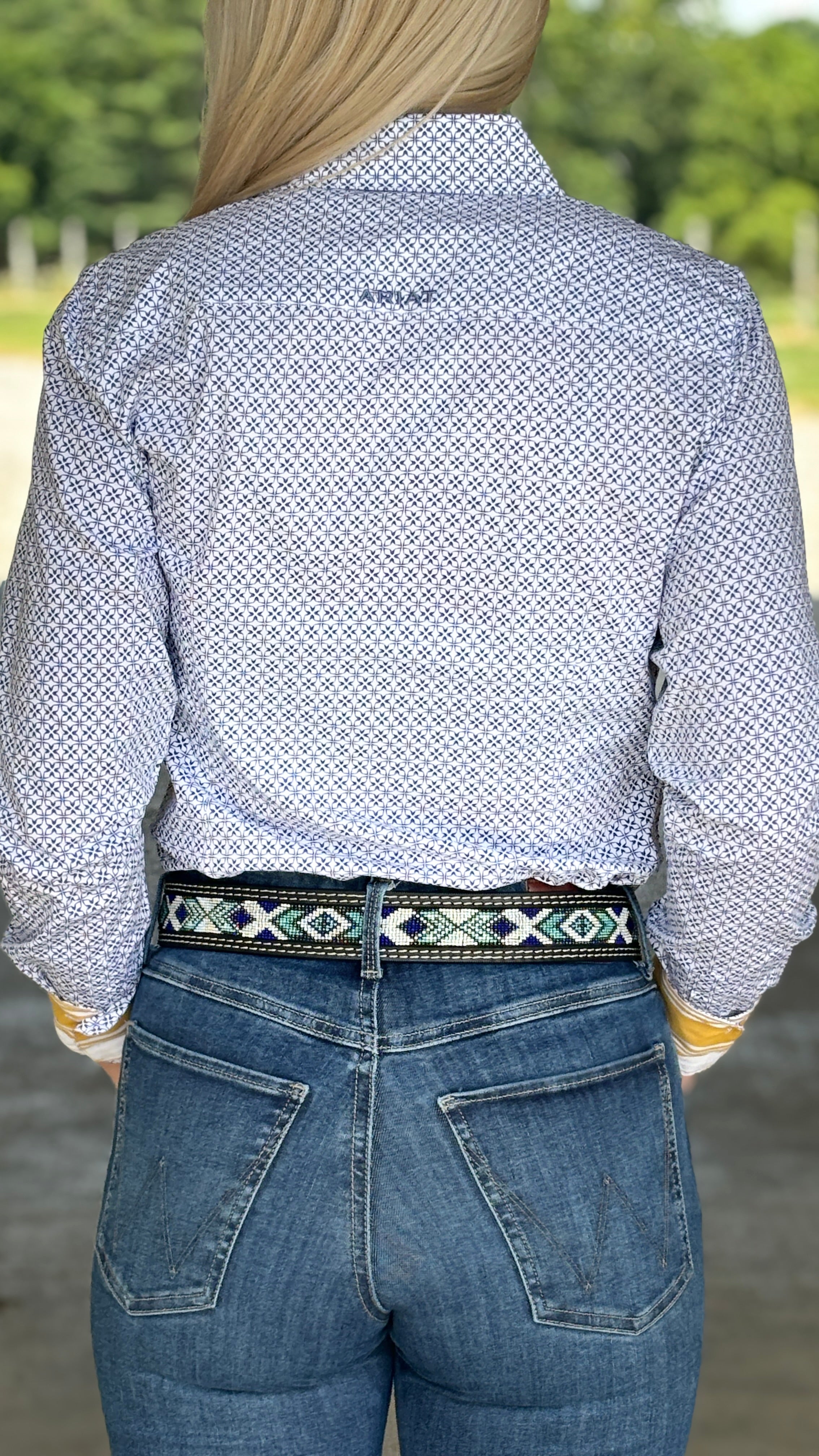 Kirby Stretch Shirt by Ariat ~ Ocean Geo - Henderson's Western Store