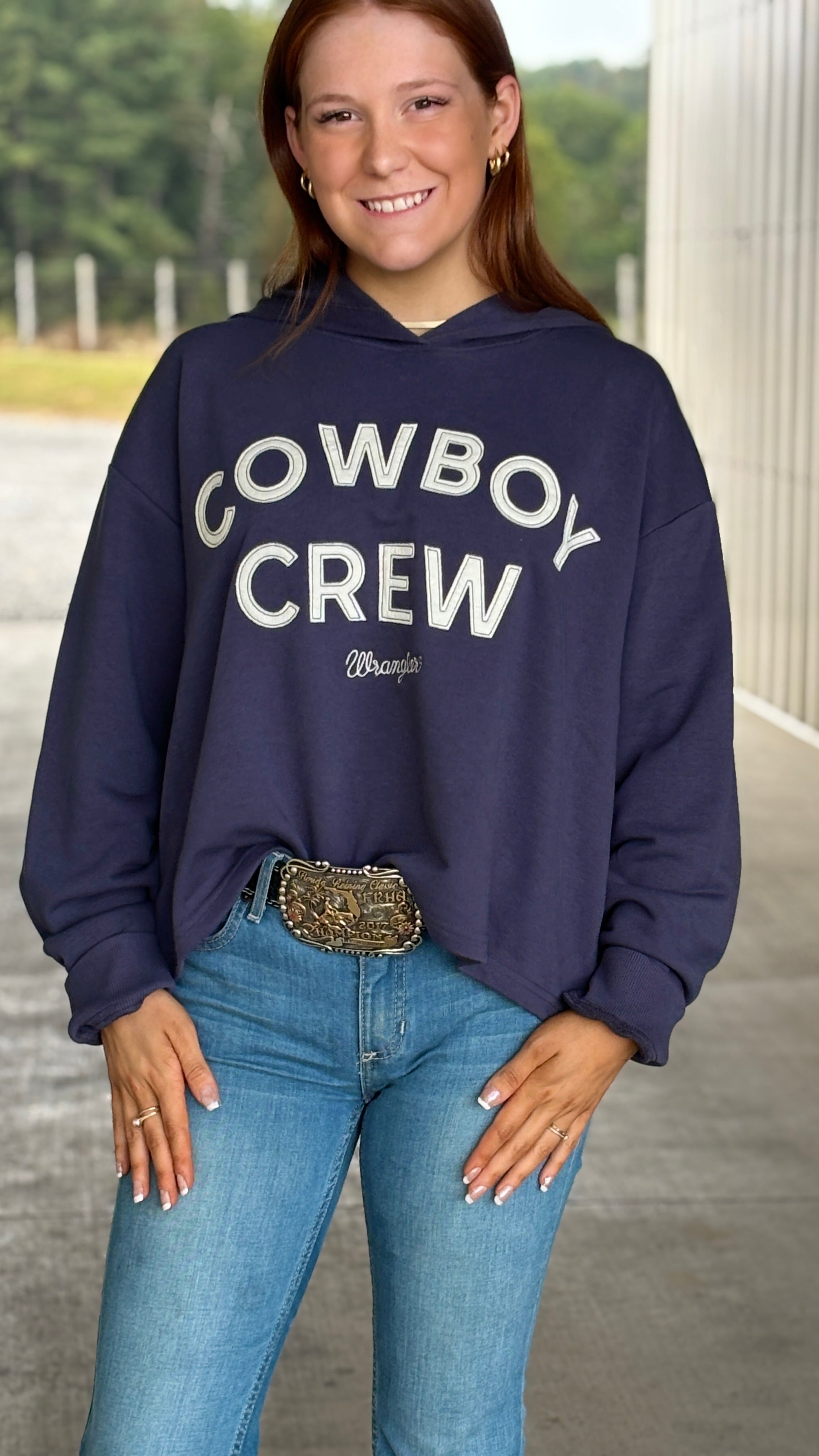 Cropped Relaxed Hoodie by Wrangler - Henderson's Western Store