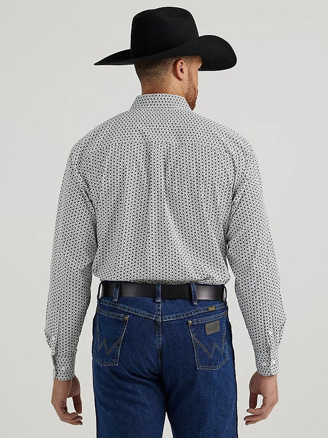 Men's George Strait Shirt ~ White & Black - Henderson's Western Store