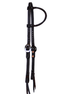 Dark Oiled One Ear Headstall ~ Double Buckle - Henderson's Western Store