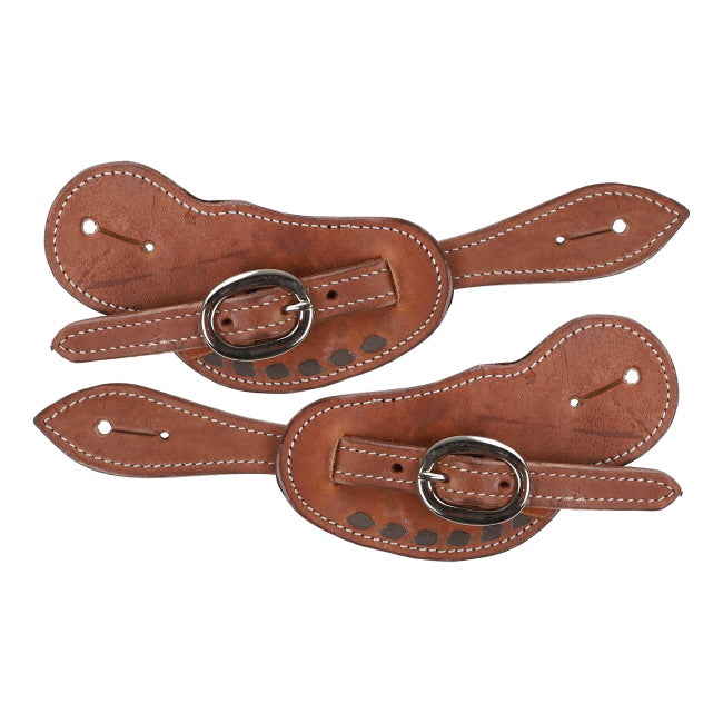 Leather Black Stitch Spur Strap ~ Men - Henderson's Western Store