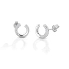 Kelly Herd Brass Horseshoe Earrings Half W/Stones - Henderson's Western Store