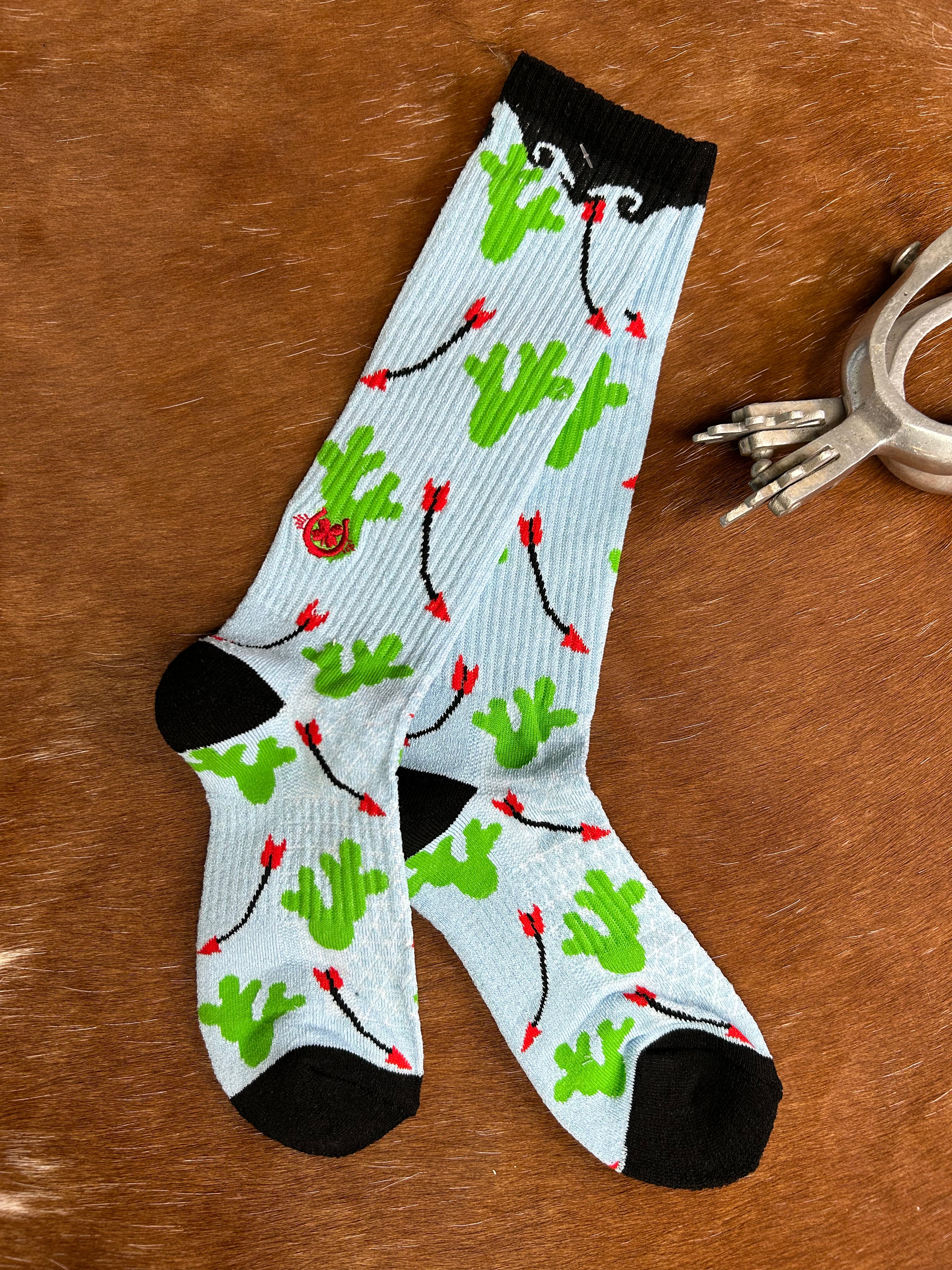 Lucky Chuck Socks ~ Cowboy Compass - Henderson's Western Store