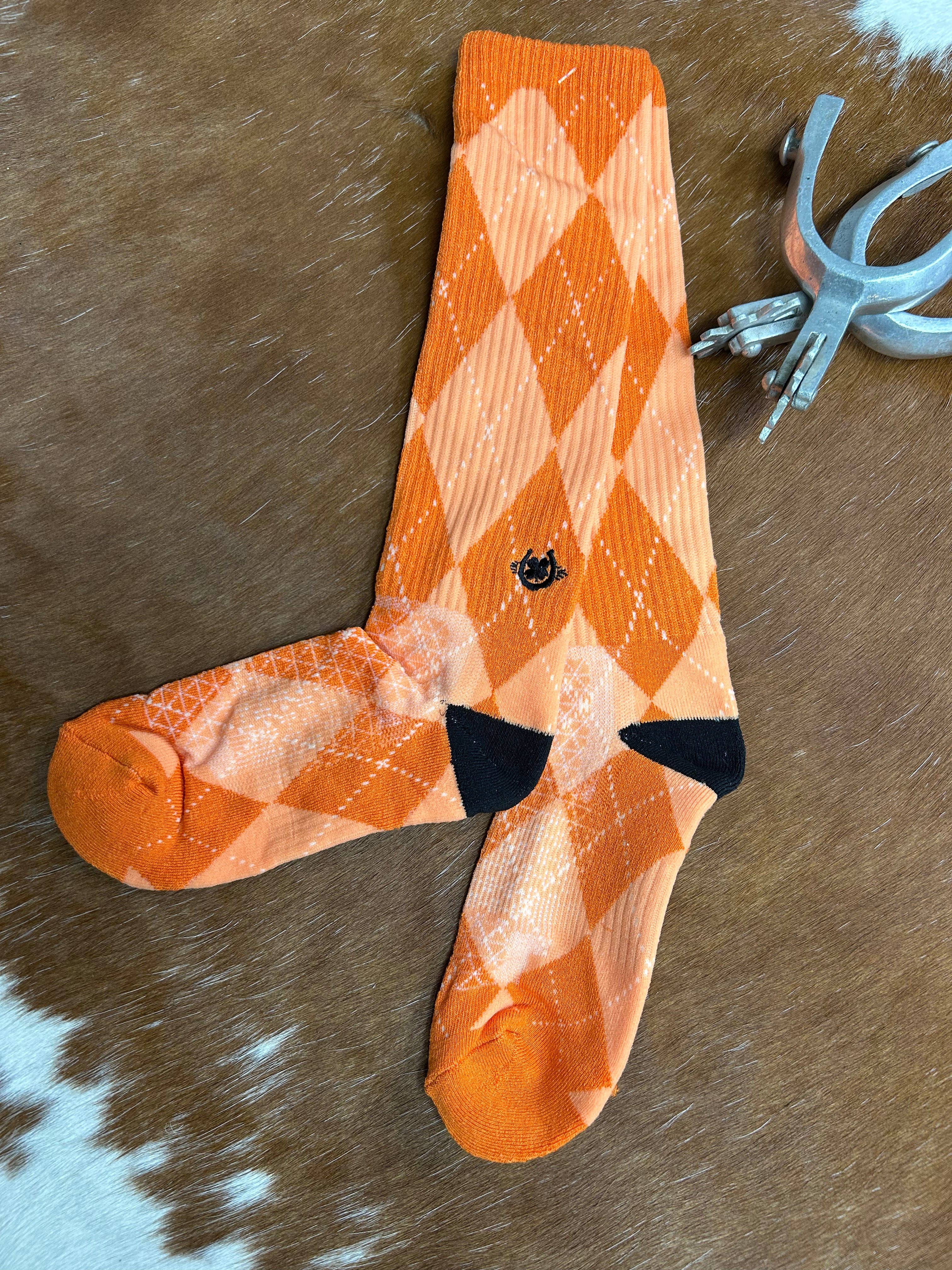 Lucky Chuck Socks ~ Orange Outlaw - Henderson's Western Store