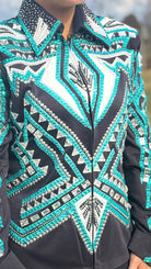 All Day  Show Jacket ~ Teal & White - Henderson's Western Store