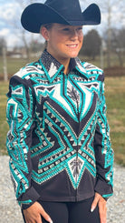 All Day  Show Jacket ~ Teal & White - Henderson's Western Store