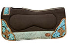 Klassy Cowgirl Brown Felt Pad ~ Teal Cross - Henderson's Western Store