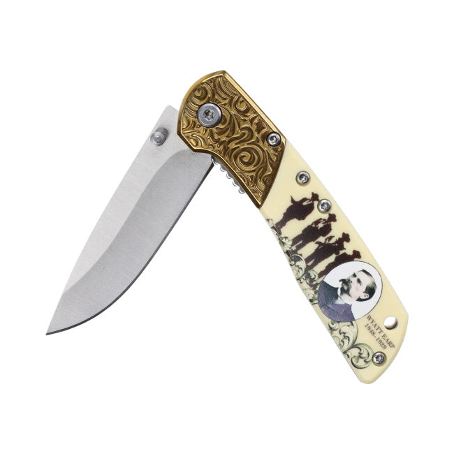 SS Folding Knife W/Box~ Wyatt Earp