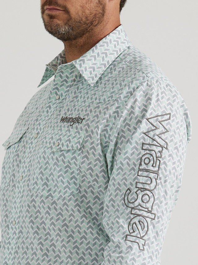 Men's Wrangler Logo Shirt ~ Teal - Henderson's Western Store