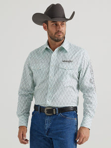 Load image into Gallery viewer, Men&#39;s Wrangler Logo Shirt ~ Teal - Henderson&#39;s Western Store