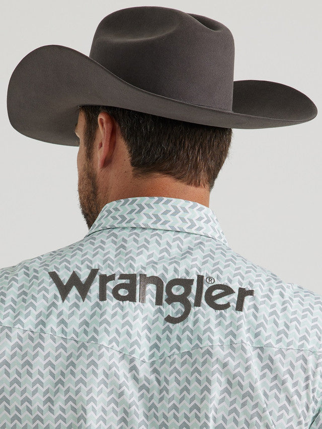 Men's Wrangler Logo Shirt ~ Teal - Henderson's Western Store