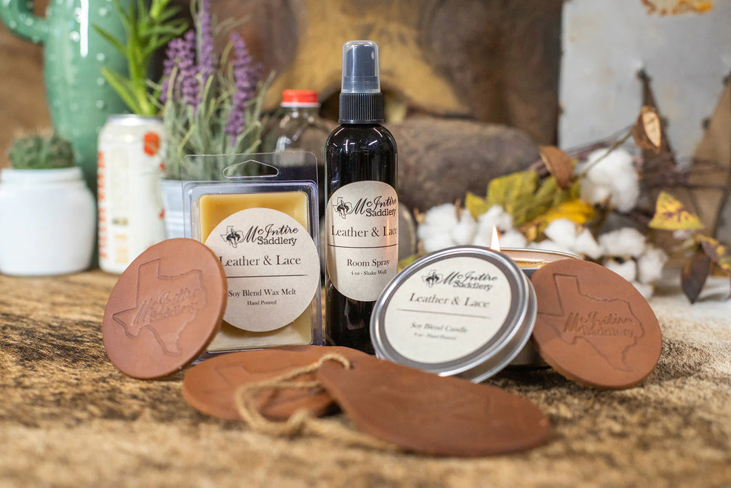 McIntire Saddlery Candles ~ Leather & Lace - Henderson's Western Store