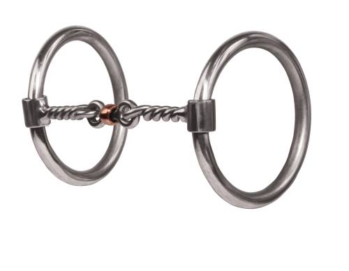 EQ O Ring Snaffle ~ Twisted Wire Dogbone - Henderson's Western Store