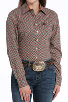 Women's Geometric Print Button-Down Western Shirt - Multi - Henderson's Western Store