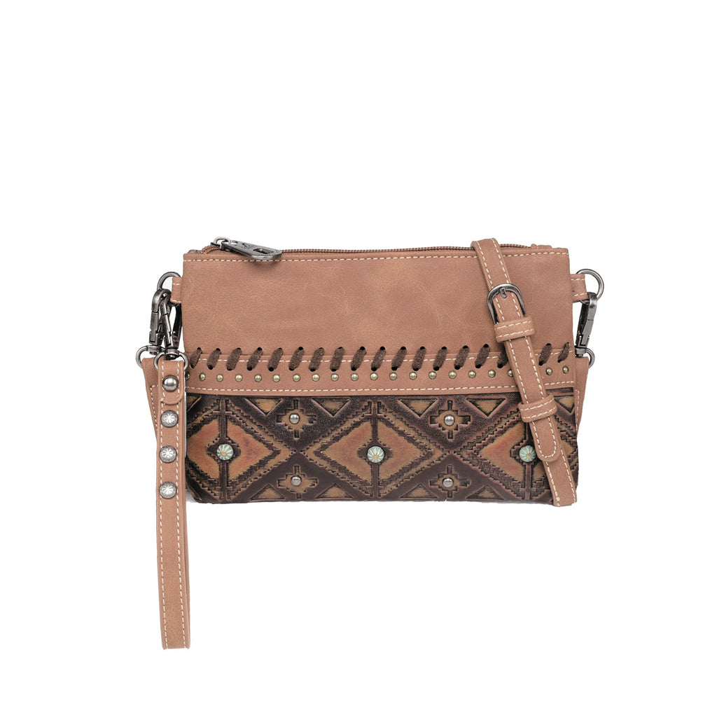 MW Aztec Collection Clutch/Crossbody ~ Brown - Henderson's Western Store